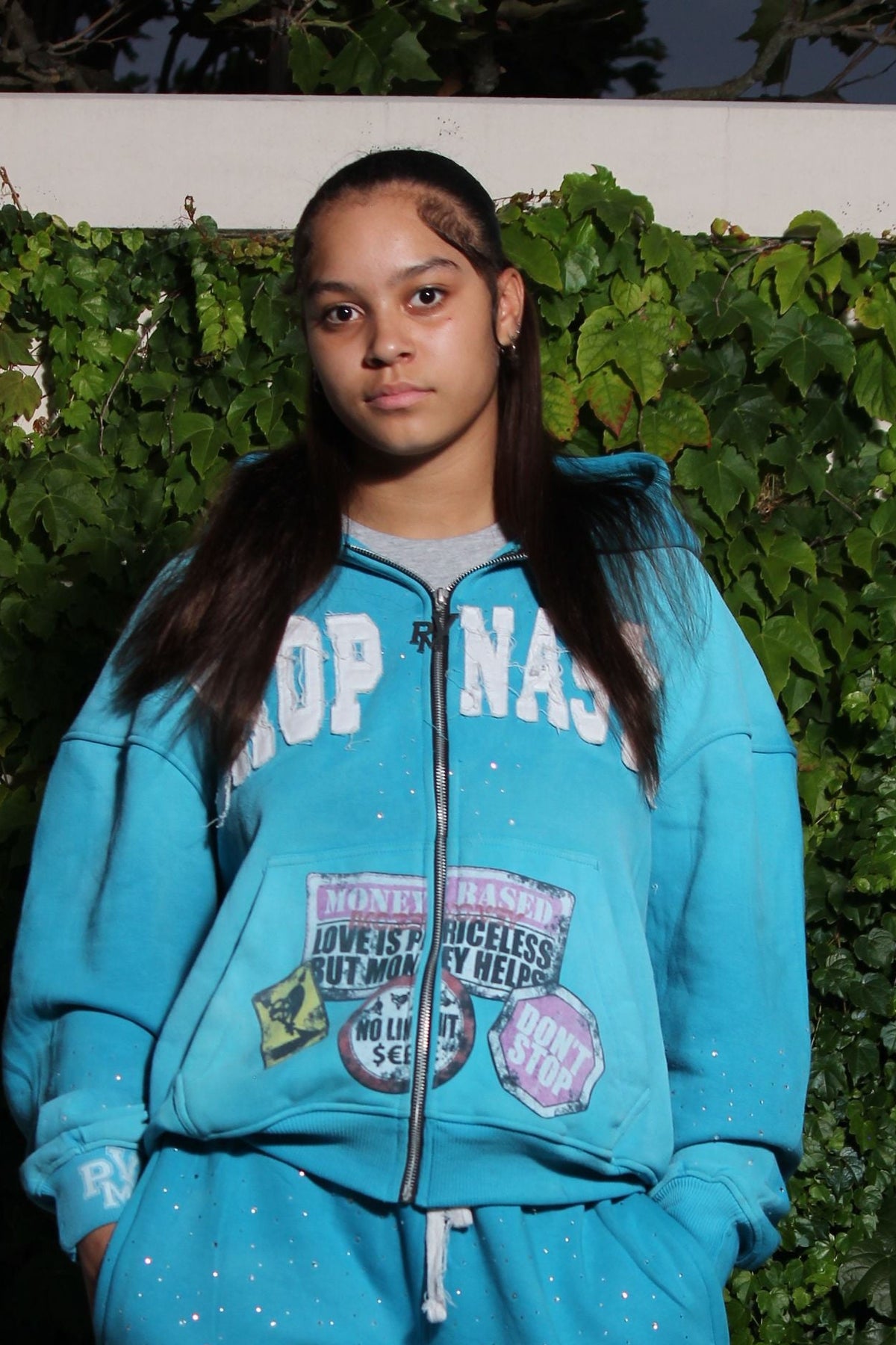 Blue Drop Nasty RhineStone Hoodie